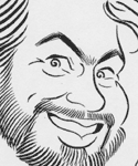 Self-caricature done in  the Hirshfeld( The Line King! ) style.