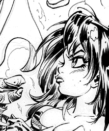Dirty Pair & Superman. Art by Sergio Cariello.©DC & Adam Warren