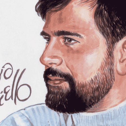 Sergio Cariello's CD Cover.(12 songs Written and Sung by Sergio Cariello)Acrylics  Self Portrait